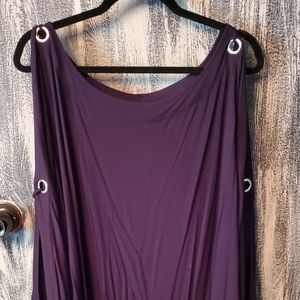 Black long sleeve silver grommet top